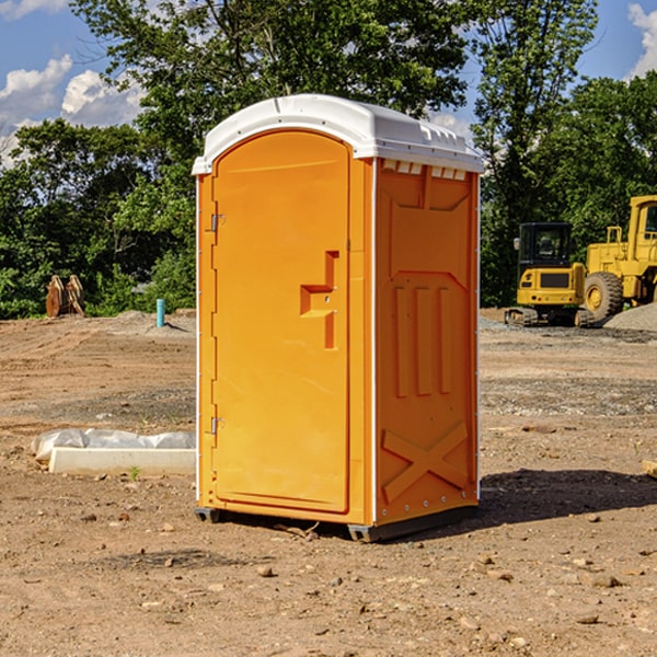 how often are the portable restrooms cleaned and serviced during a rental period in Logansport